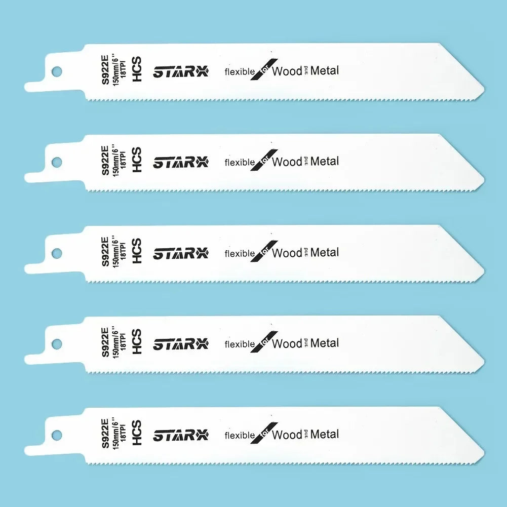 5pcs 150mm S922EF Reciprocating Saw Blades Handsaw Multi Saw Blade Saber Saw For Cutting Wood Metal Pipe Power Tools Accessories